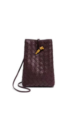 BV Andiamo Phone Pouch Bag 22cm Multicolor Intrecciato Leather