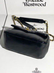 Vivienne Westwood Medium Anita Shoulder Bag Black Shiny Lambskin
