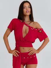 Janiya Crop Top Red