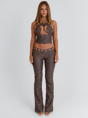 Kamaris Crop Top Brown