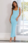 Cloudy Corners Midi Dress Blue