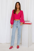 High Straight Leg Denim Jeans Frost Blue