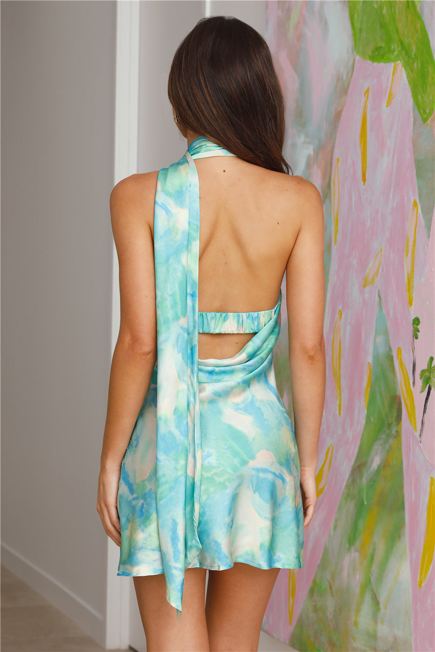 Luxe Arrival Satin Mini Dress Green