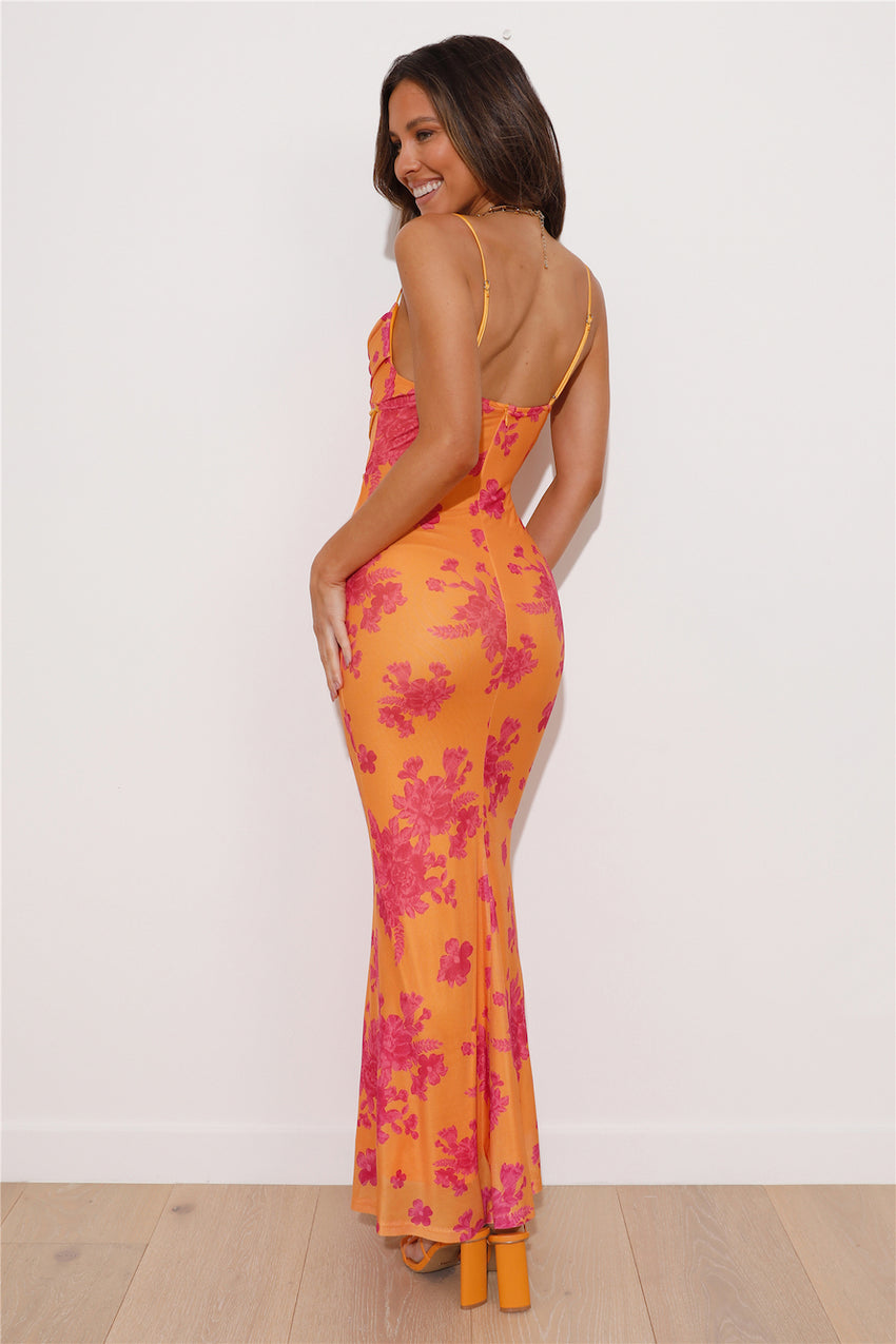 Best Bits Mesh Maxi Dress Orange