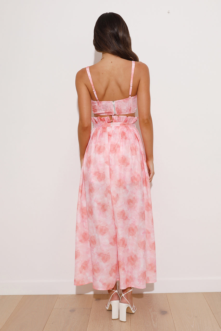 Drinks Flowing Crop Top Pink