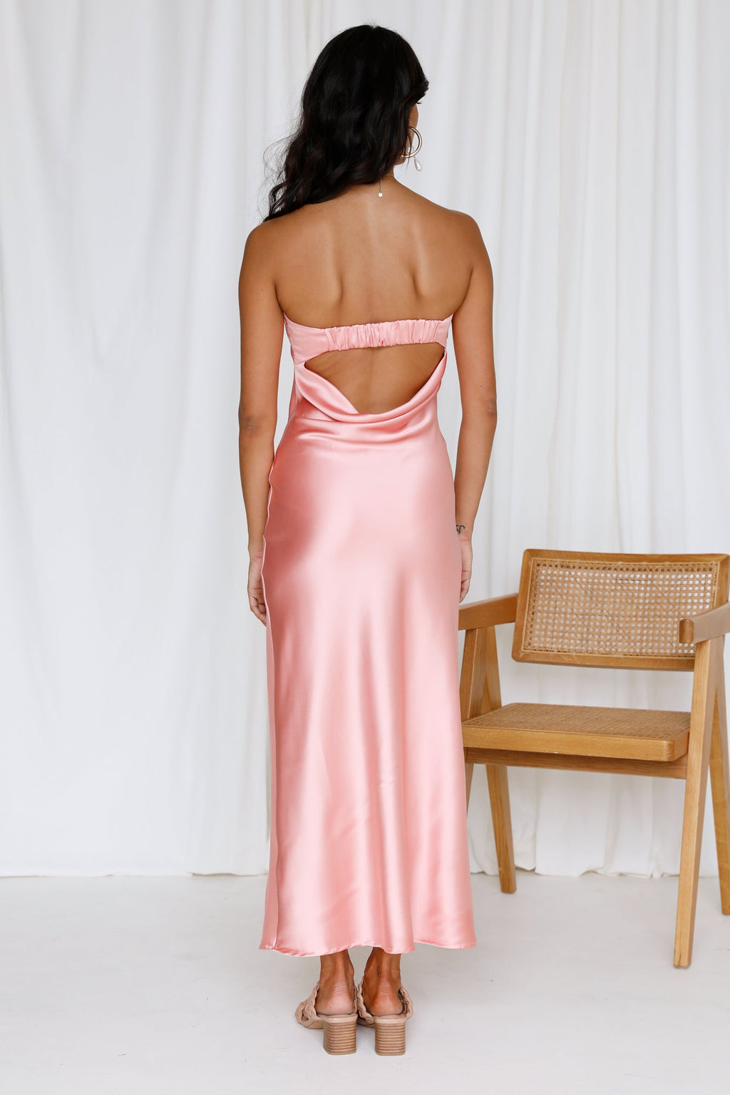 Gleam In Gold Maxi Dress Pink