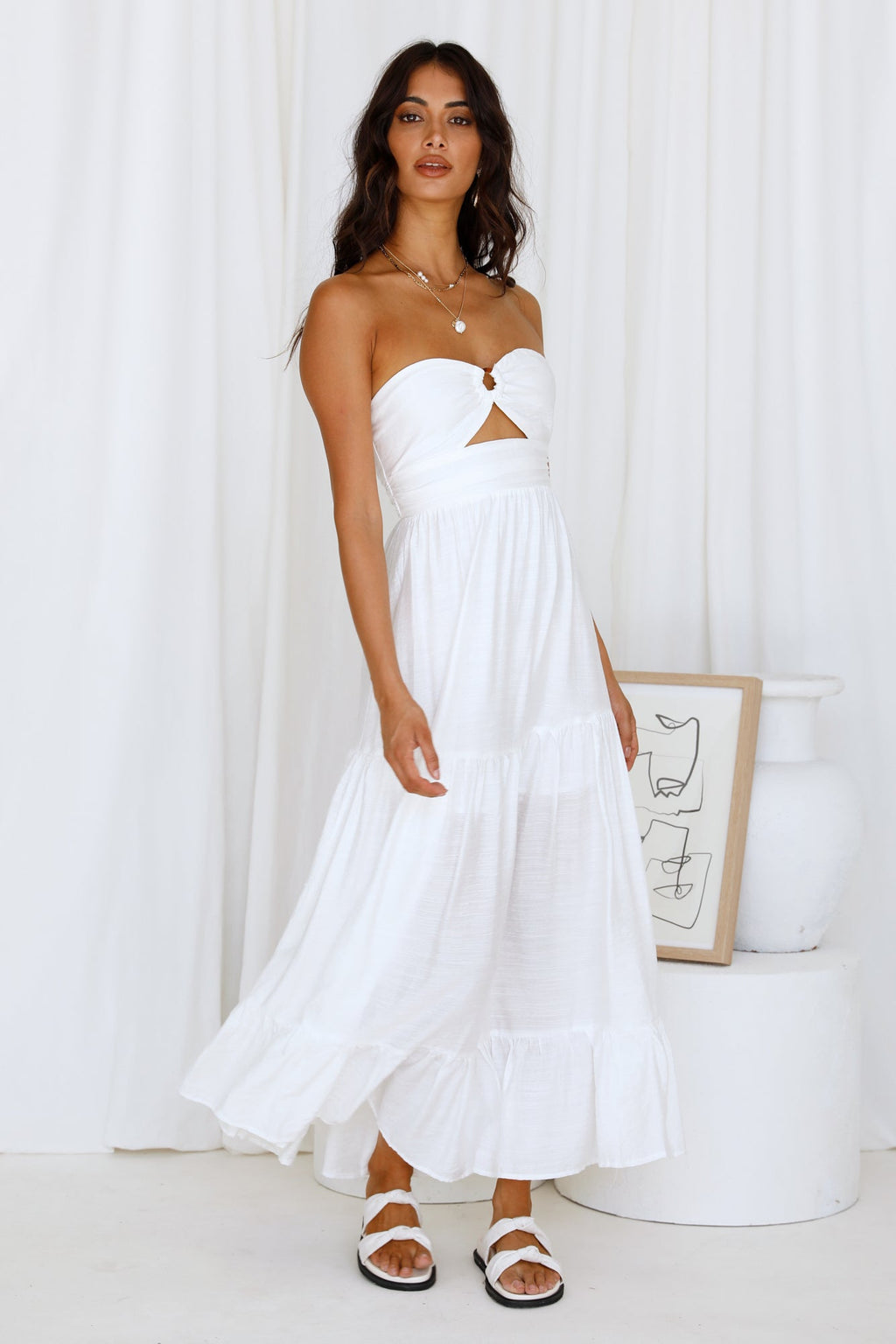 Let's Fly Away Maxi Dress White