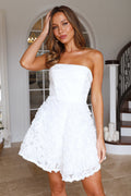 Blossom Girl Strapless Mini Dress White
