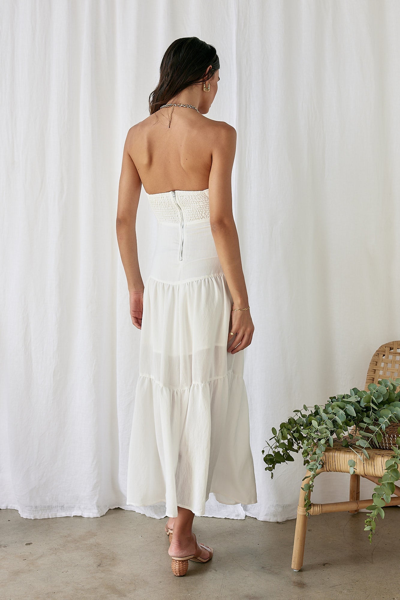 Free Falling Maxi Dress White