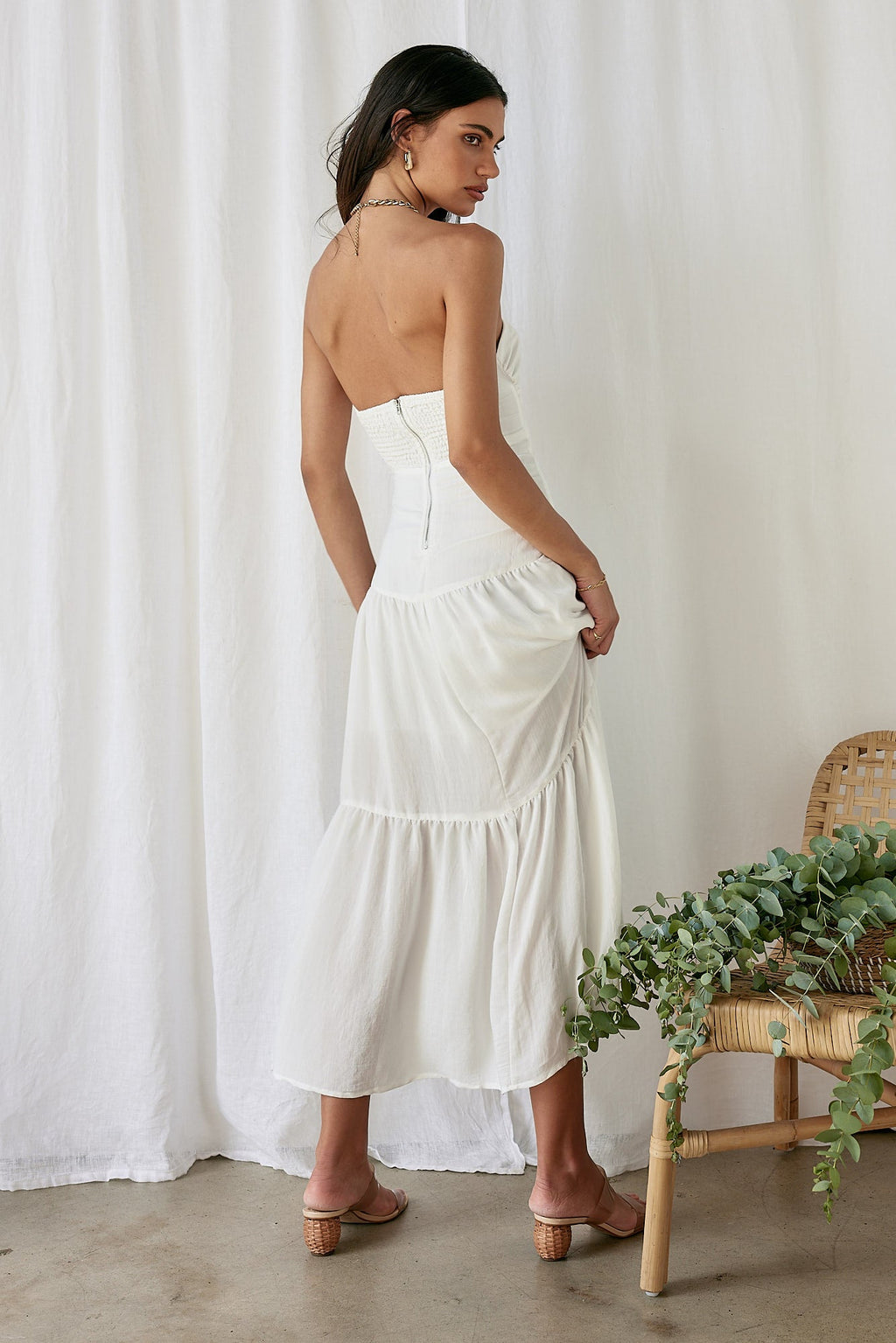 Free Falling Maxi Dress White