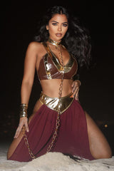 Not Your Galaxy Slave 4 Piece Costume Set - Burgundy/combo
