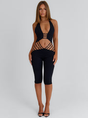 Odalia Capri Jumpsuit Black