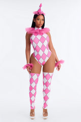 Clown Crush 4 Piece Costume Set - Pink/combo