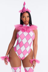 Clown Crush 4 Piece Costume Set - Pink/combo