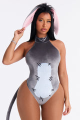 Pout And Play 3 Piece Costume Set - Grey