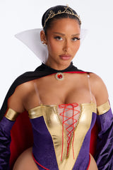 Crowned In Sin Evil Queen 5 Piece Costume Set - Purple/combo