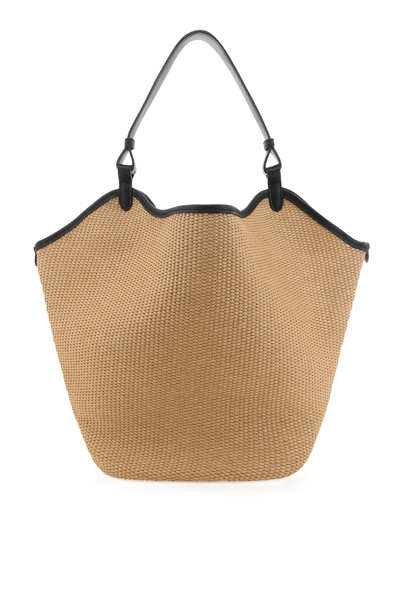 Sarah Shoulder Bag Natural Raffia Black