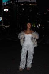 Sola Mesh Corset Top White