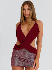 Tamanna Mini Dress Deep Red
