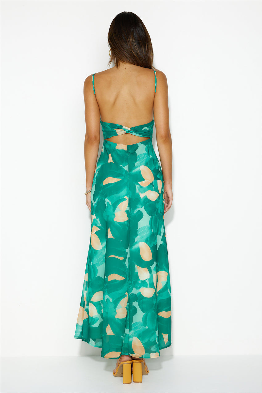 Nimble Fortune Midi Dress Green