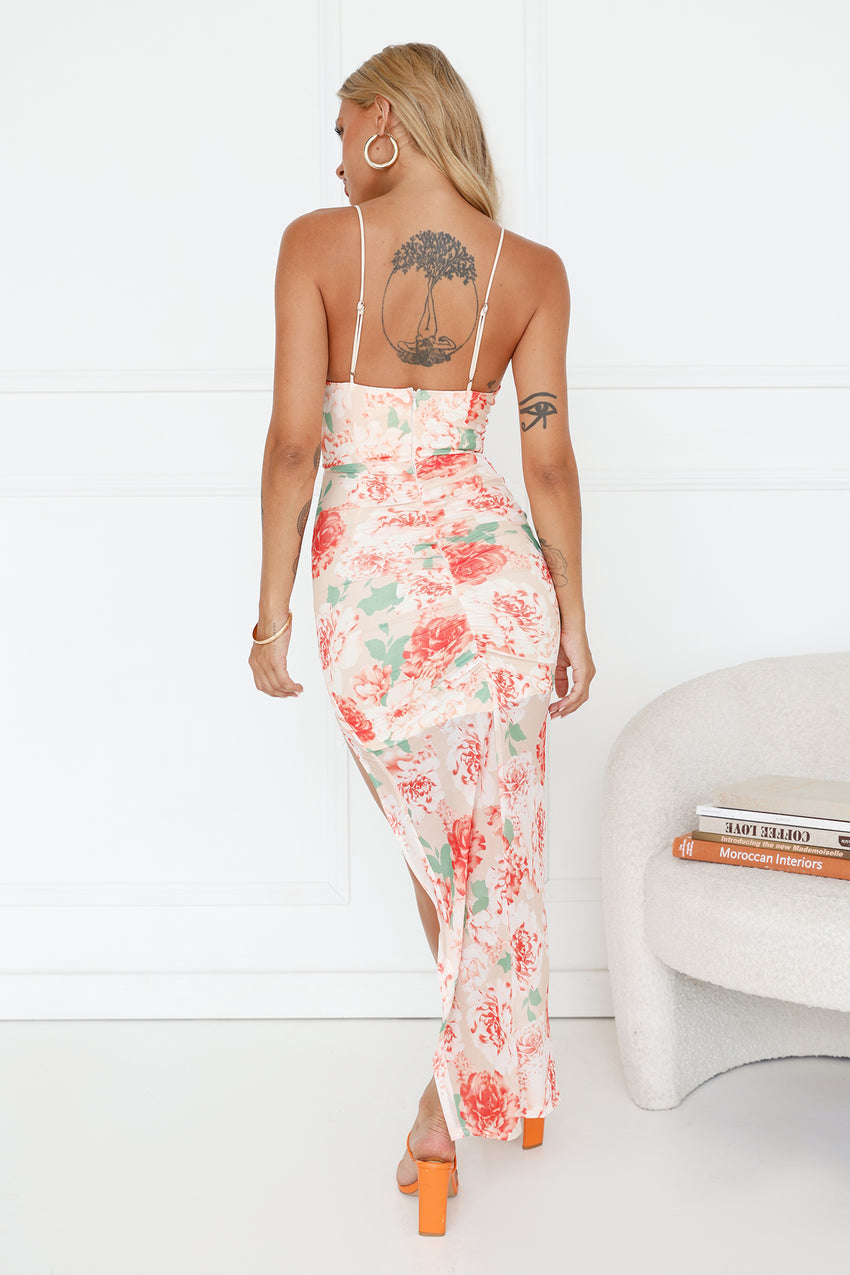 Gorgeous People Mesh Maxi Dress Orange