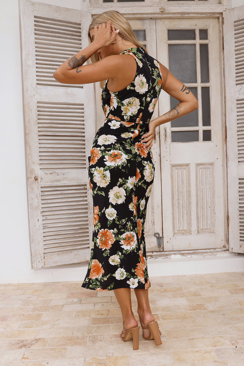 Love From Far Midi Dress Black