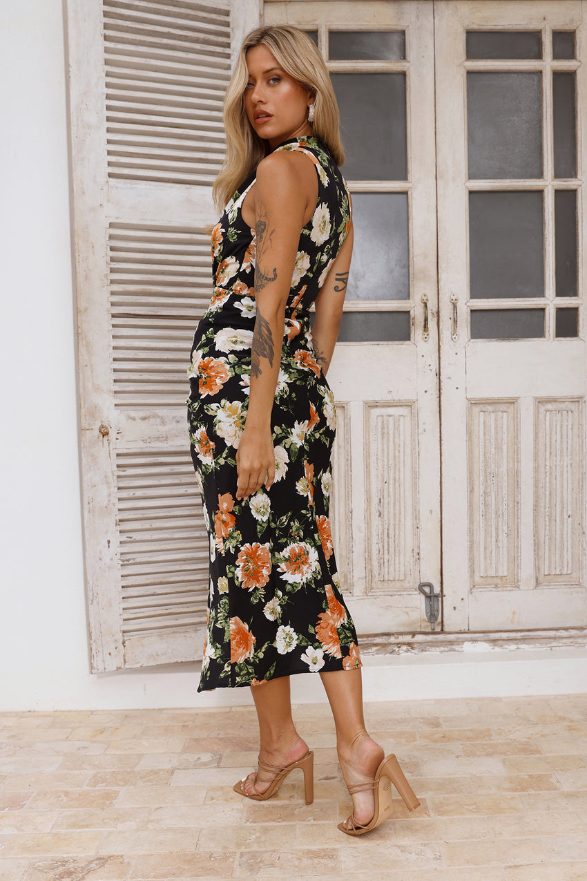 Love From Far Midi Dress Black
