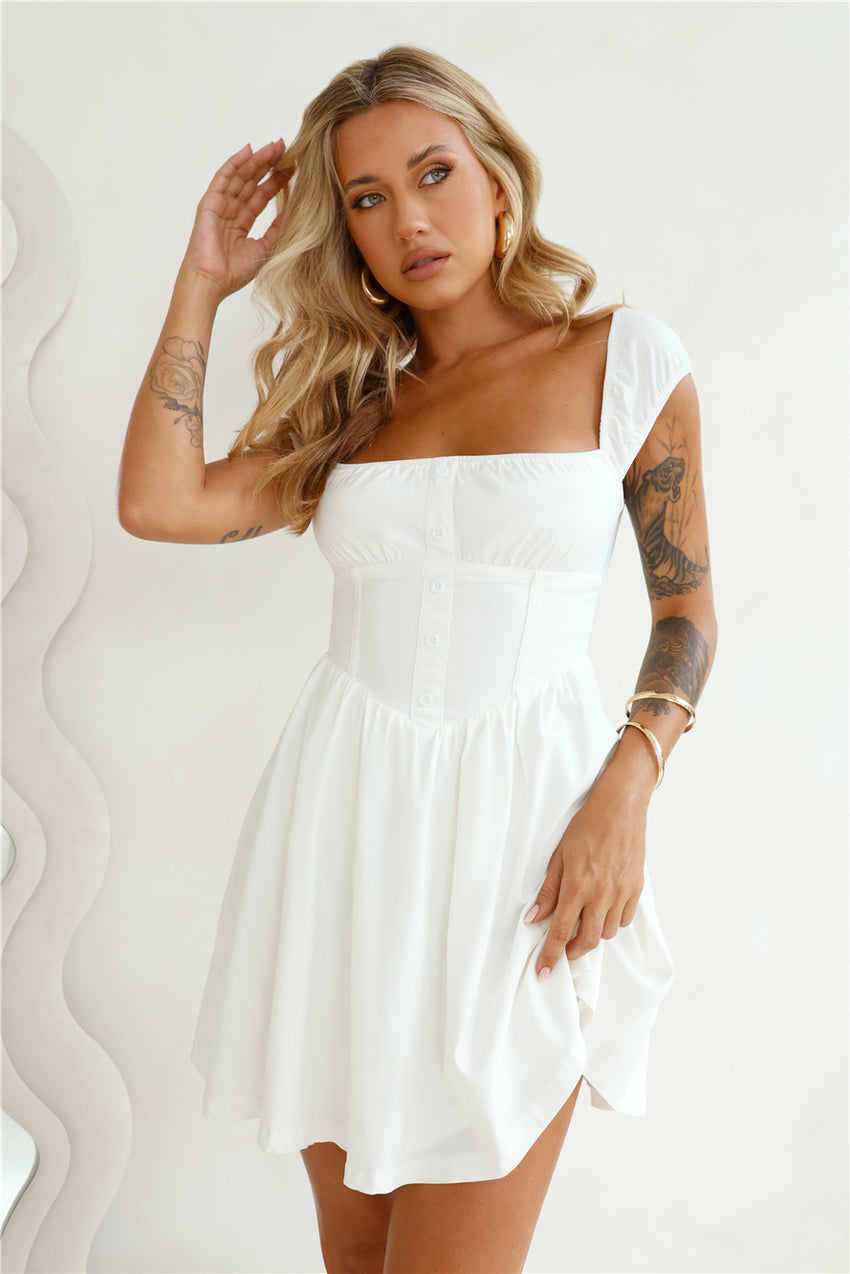 Daytime Pageant Mini Dress White