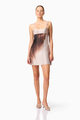 CURAAE Oriellie Sleeveless Mini Dress in Brown
