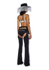 Giddy Up Rhinestone Cowgirl Costume - Black