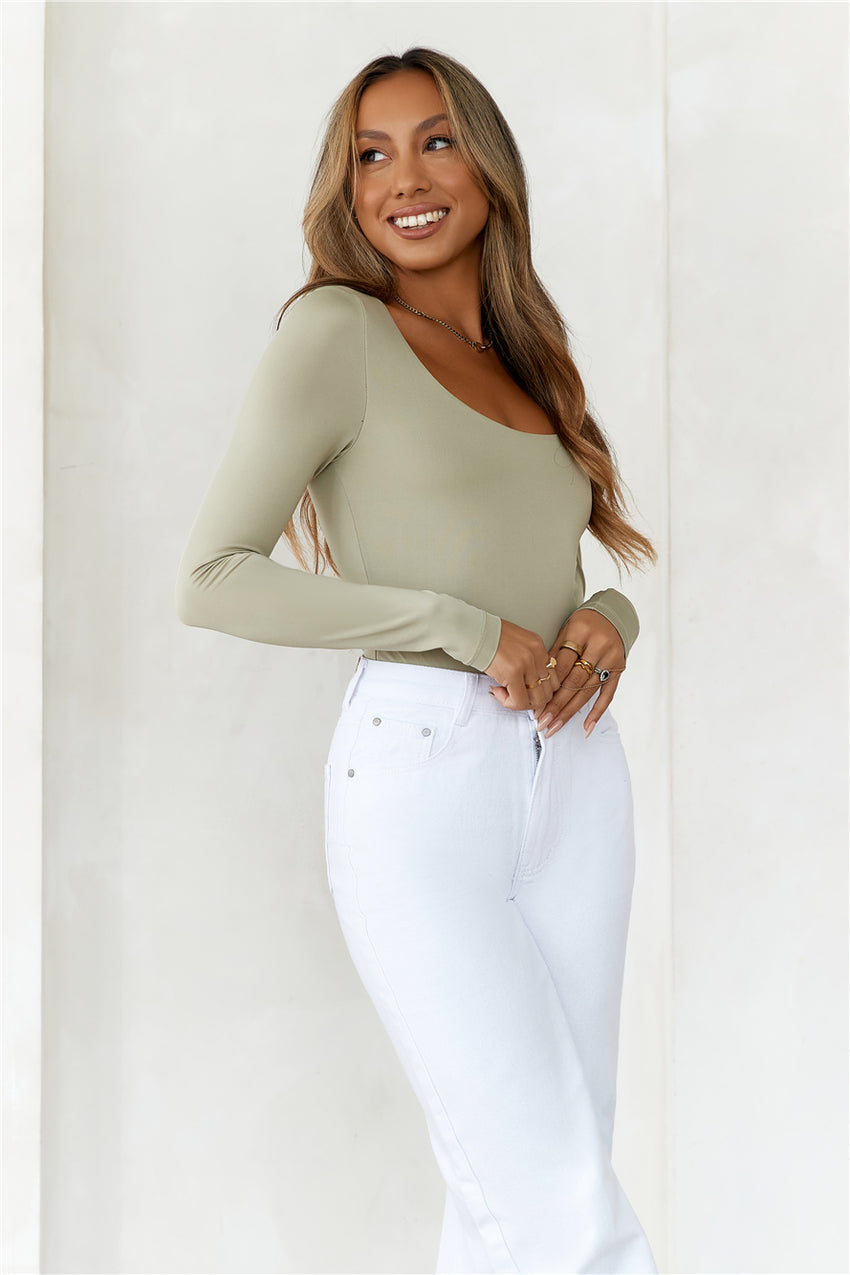BASE  Second Skin Long Sleeve Bodysuit Sage