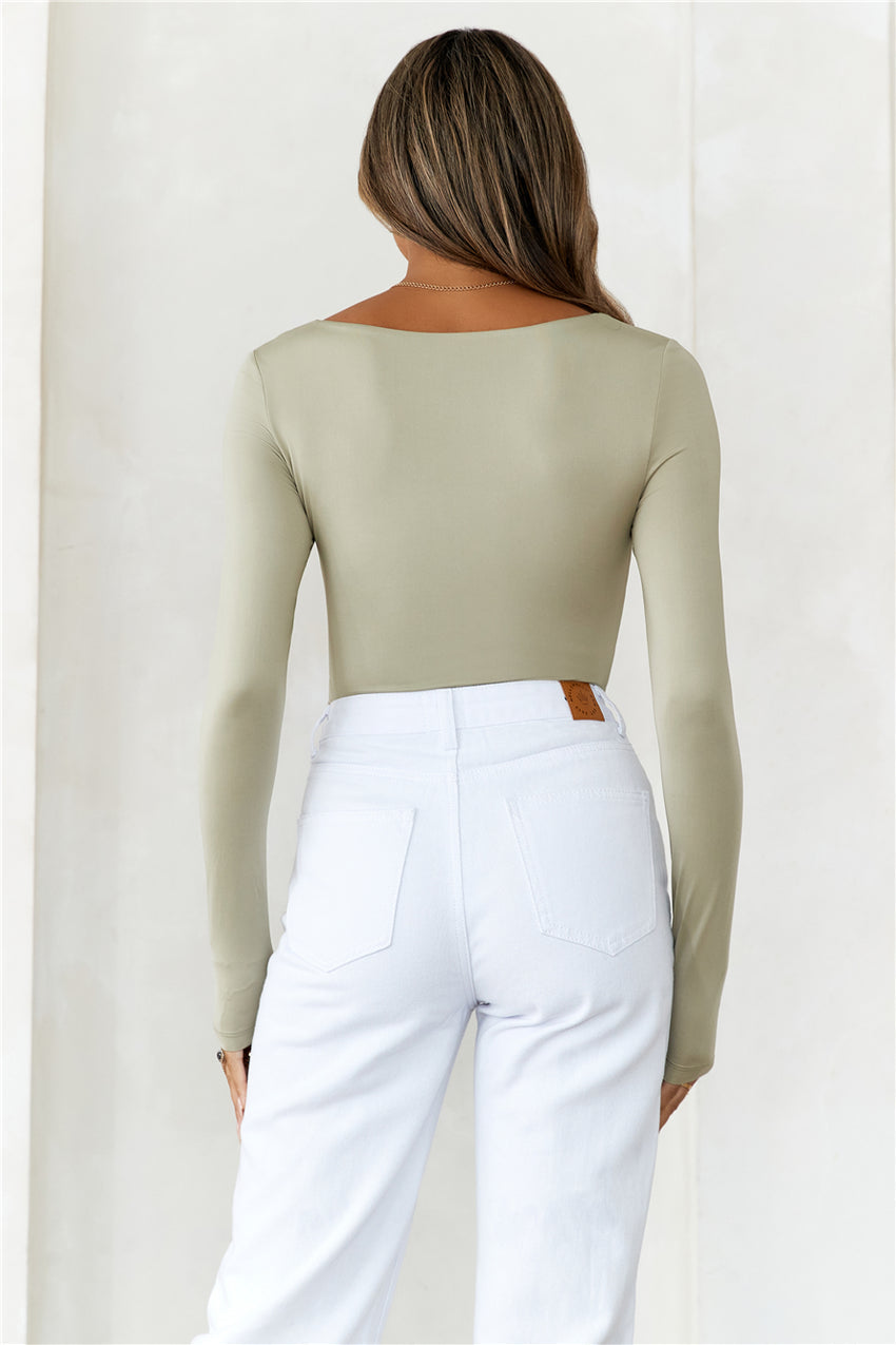 BASE  Second Skin Long Sleeve Bodysuit Sage