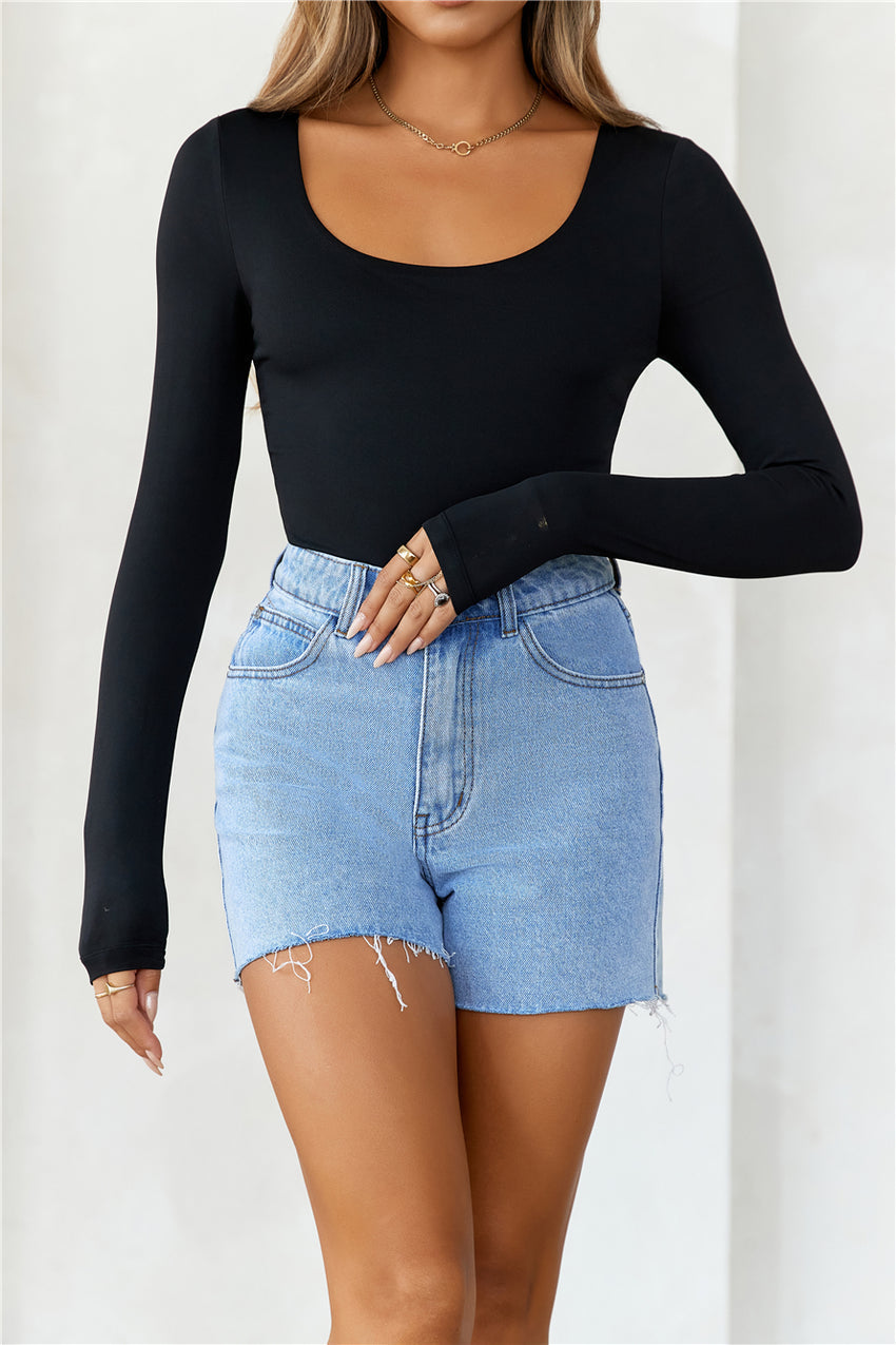 BASE  Second Skin Long Sleeve Bodysuit Black