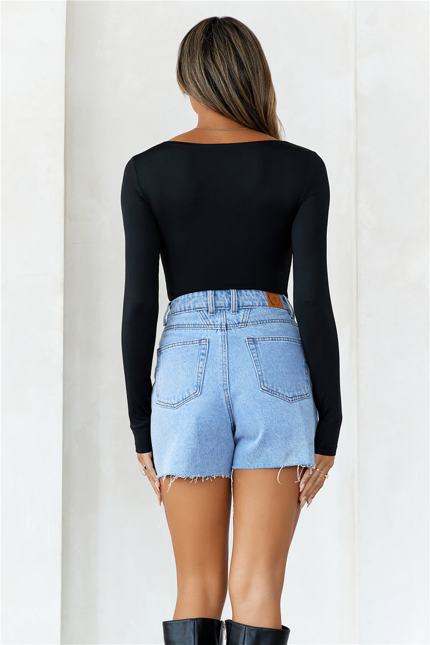 BASE  Second Skin Long Sleeve Bodysuit Black