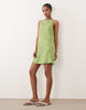 lace shift mini dress in green