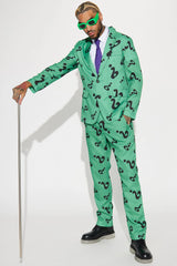 The Riddler 3 Piece Cosplay Suit - Green/combo