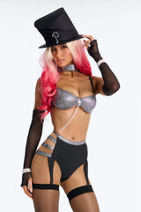 After Dark Showgirl 8 Piece Costume Set - Black/Pink
