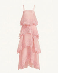 Orchid Embroidered Layered Maxi Dress - Blush Powder