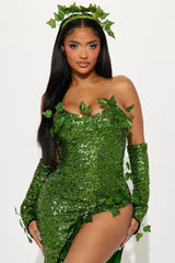 Little Miss Ivy Maxi Dress 3 Piece Costume Set - Green