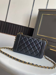 CC Small Diana Flap Bag Black Lambskin GHW