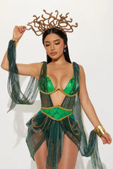 Serpent Queen 3 Piece Costume Set - Green/combo