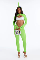 Flirty Green 4 Piece Costume Set - Green