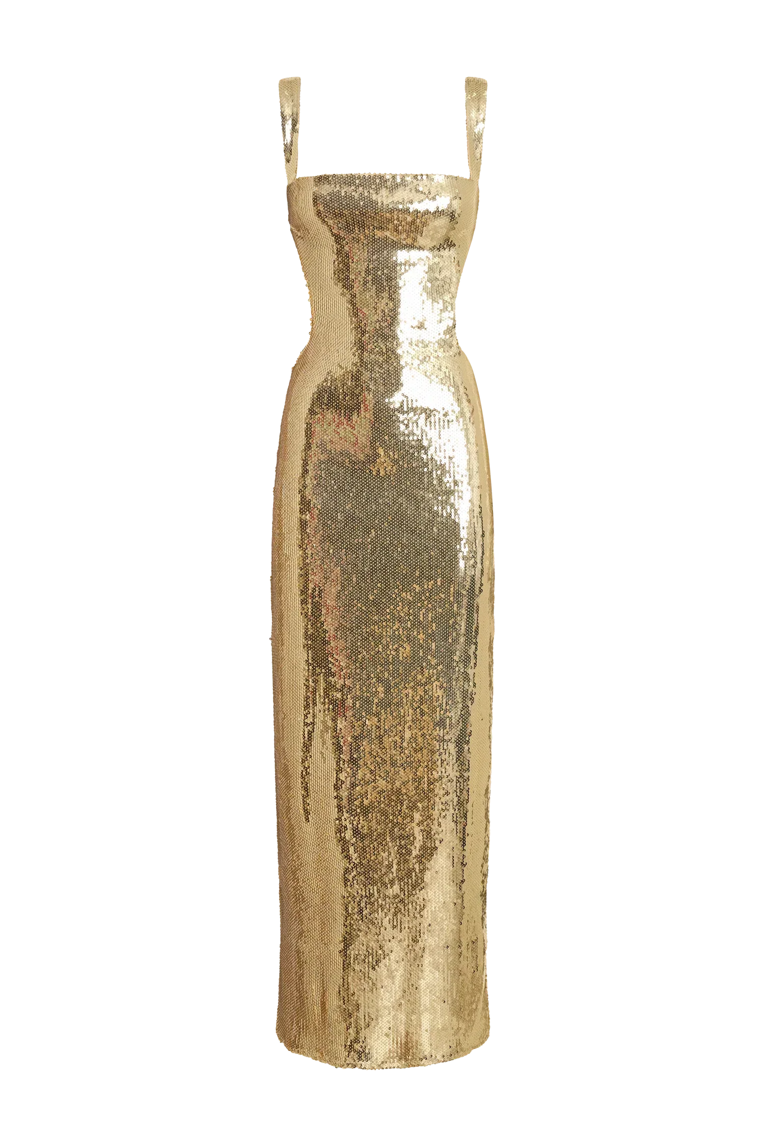Adoria Sequin Cut Out Maxi Dress - Gold