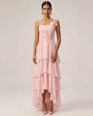 Orchid Embroidered Layered Maxi Dress - Pink