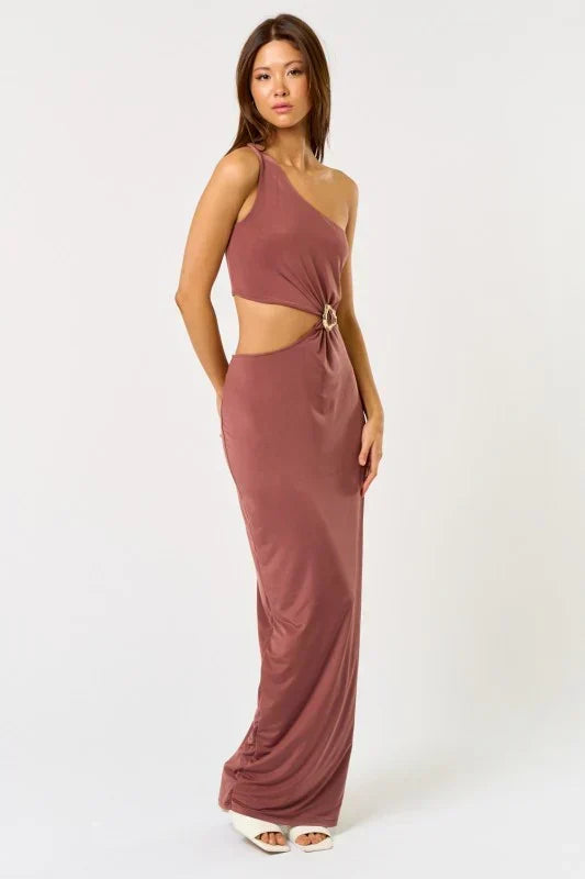 Amalfi Afterglow One Shoulder Maxi Dress
