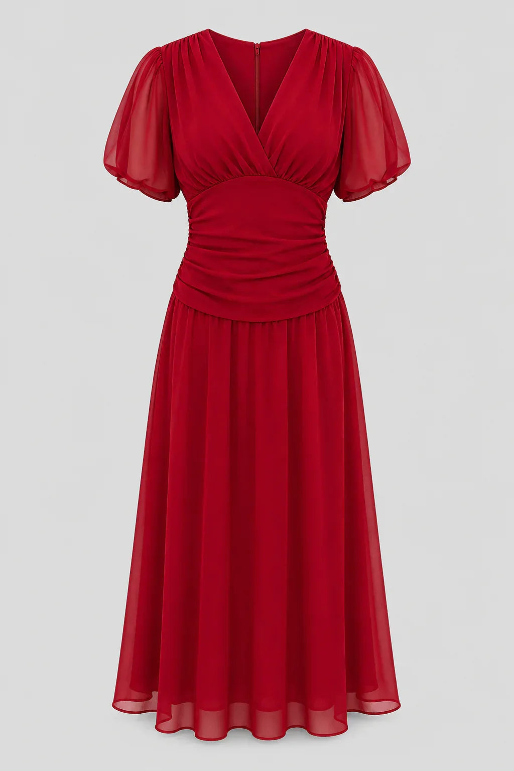 Elegant Long Dress With V-Neck