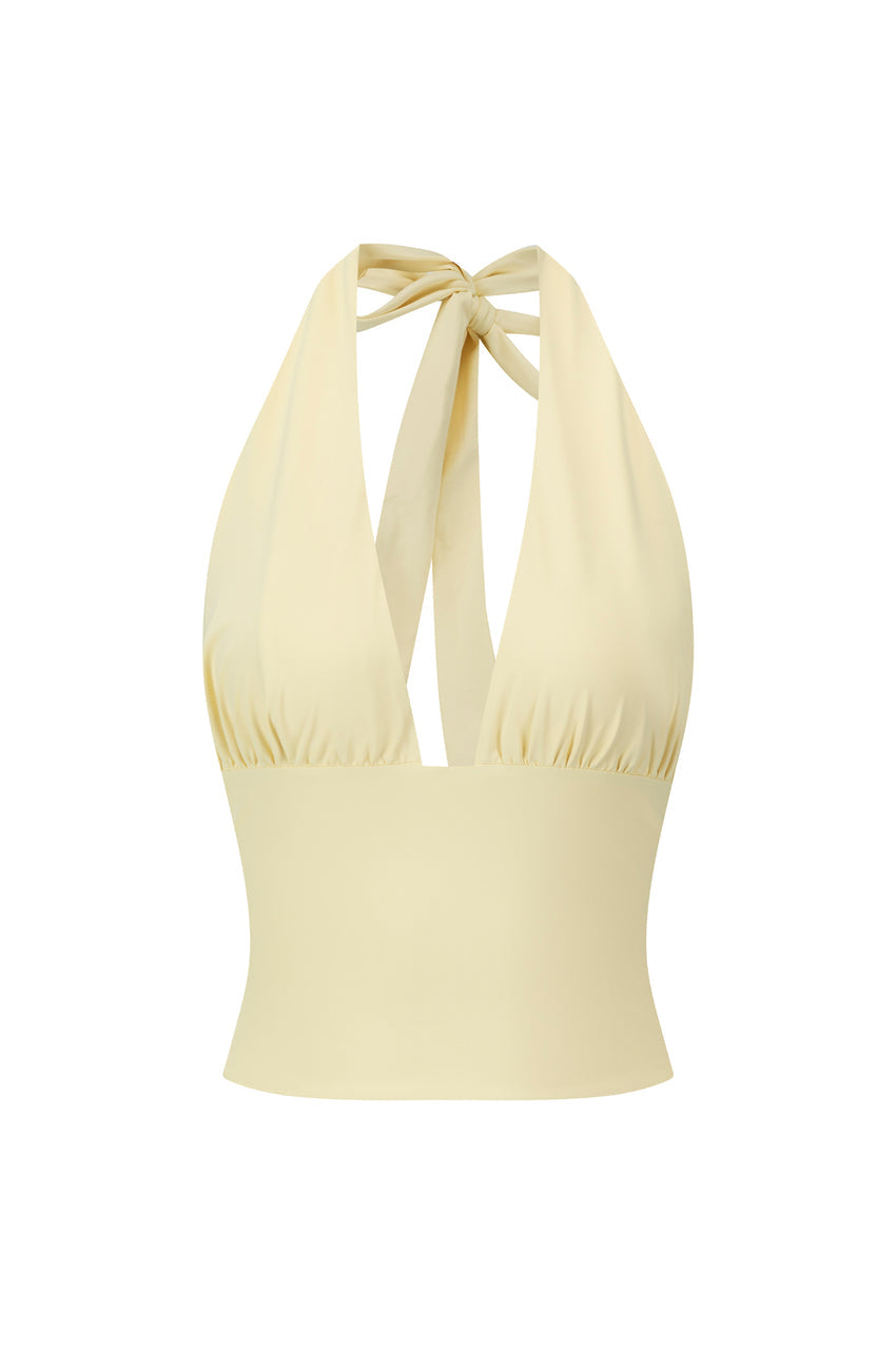 BASE Contour Simplify Halter Top Yellow