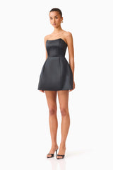 Manon Tulip Mini Dress in Black