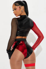 Sexy Toxic Villain 2 Piece Costume Set - Red/Black