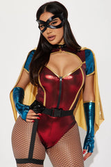 Sexy Sidekick 5 Piece Costume Set - Red/combo